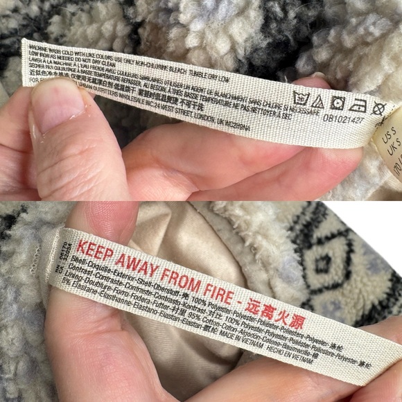 Free People Movement Small Hit the Slopes Tribal Print Fleece Teddy Jacket - Picture 15 of 15